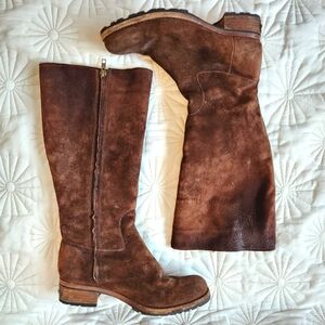 Ugg Broome Tall Brown Suede Wool Lined Zip Boots 5518, Size 8.5